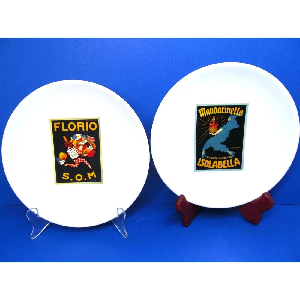 Pottery Barn  Vintage Posters  8" Salad Plates Florio Isolabella Set of 2
